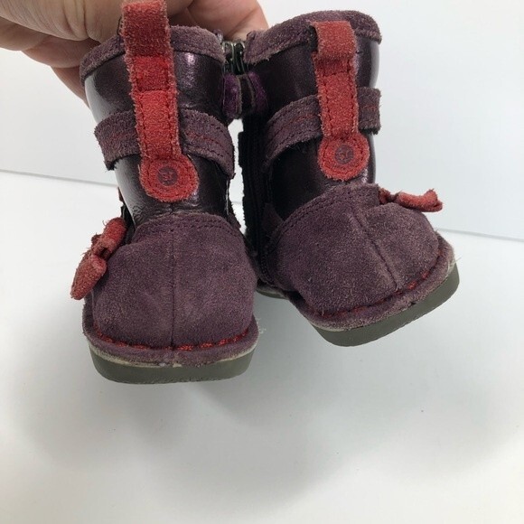 Stride Rite Medallion Collection Roslin Boots Purple Red Suede 7 - Picture 8 of 12